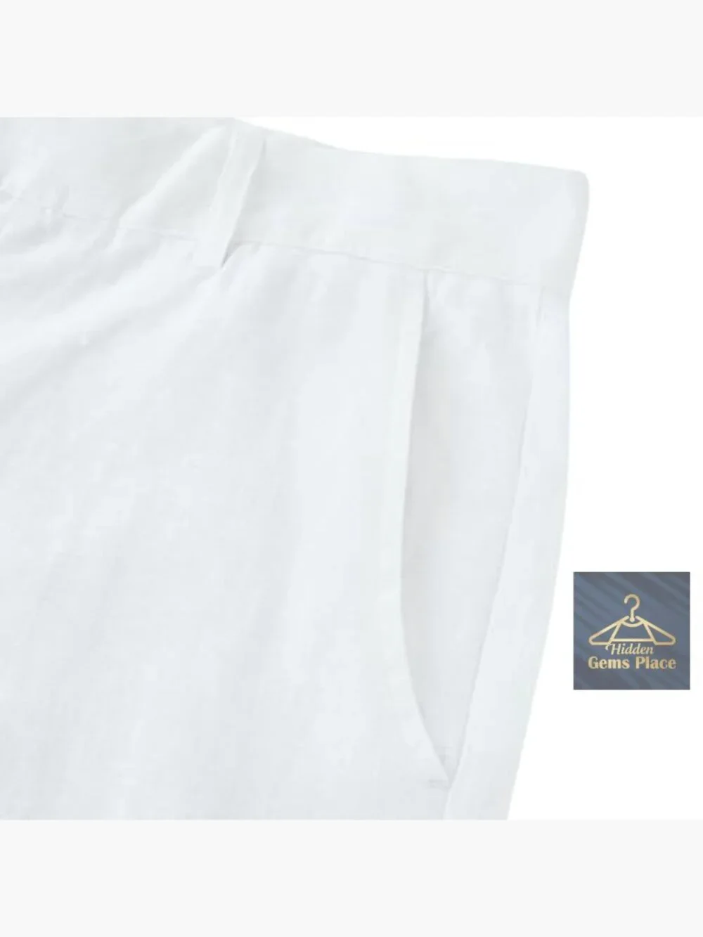 Men's 100% Linen Pants Smart Casual Summer Trousers with Pockets